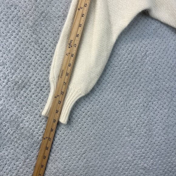 Vtg 80s Ann Katrine Womens Sweater Lambs Wool Angora Dolman Pearl Lace V-Neck Md - Picture 12 of 13